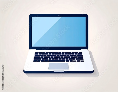 Flat design laptop illustration