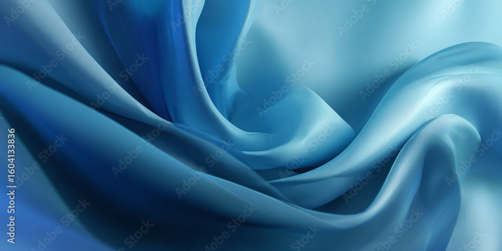 Fototapeta premium Flowing blue fabric abstract soft