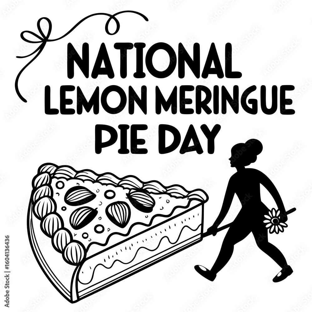 Fototapeta premium NATIONAL LEMON MERINGUE PIE DAY vector illustration