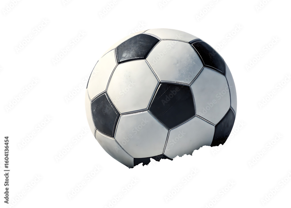 Fototapeta premium white and black soccer ball isolated on white background PNG, AI GENERATED
