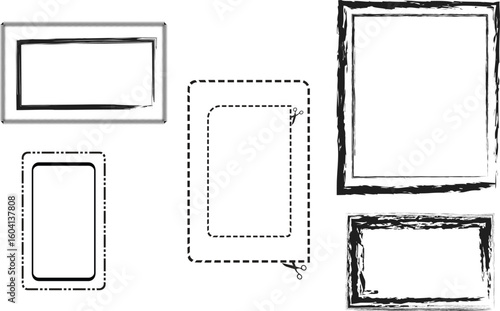 abstract art design of frame set photo frames different stylish rectangle frames
