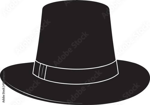 Traditional Irish Leprechaun Hat in Black Silhouette | St. Patrick’s Day Clipart Illustration Vector Format