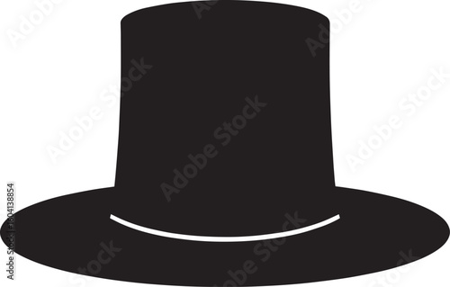 Traditional Irish Leprechaun Hat in Black Silhouette | St. Patrick’s Day Clipart Illustration Vector Format