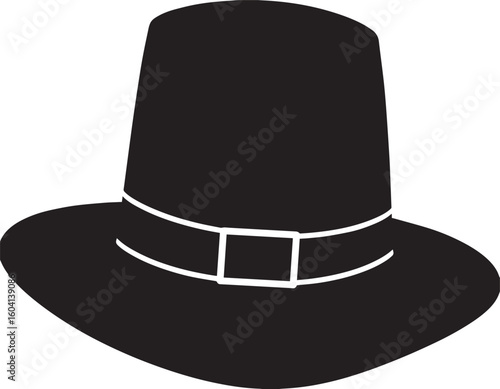 Traditional Irish Leprechaun Hat in Black Silhouette | St. Patrick’s Day Clipart Illustration Vector Format