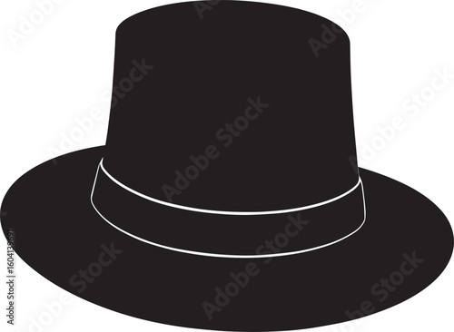 Traditional Irish Leprechaun Hat in Black Silhouette | St. Patrick’s Day Clipart Illustration Vector Format