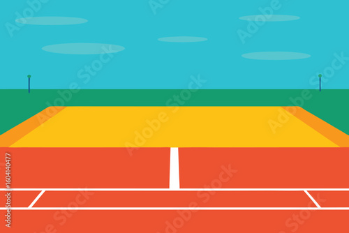 Flat Design Illustration of a Long Jump Pit and Running Track