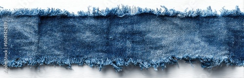 Ripped denim fabric strip