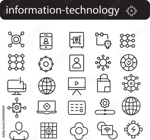 A sat of Information technology icons set