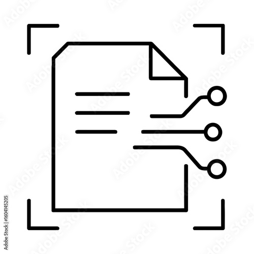 Document Scanning and Data Extraction Icon Representing Digital Workflow