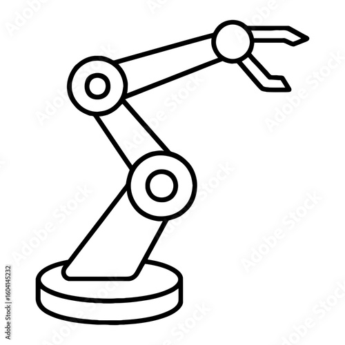 Robotic Arm Automation Icon Symbolizing Industrial Manufacturing Technology