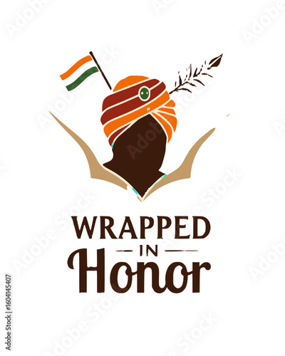 Wrapped in honor with Indian flag and traditional turban