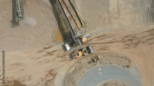 Aggregate Quarry: Dump Truck Loading (Quarry Conveyor Belt System)