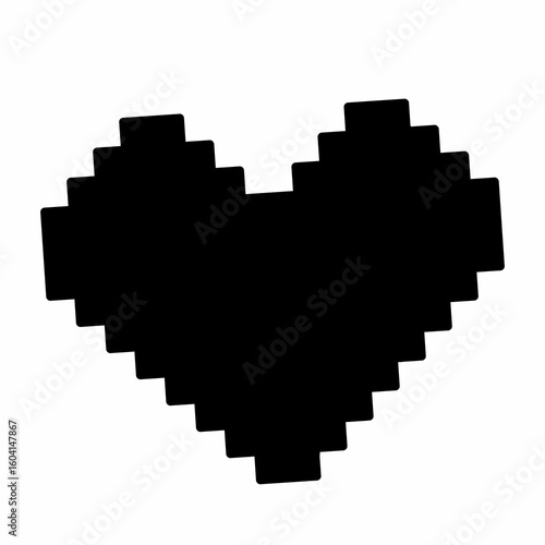 Pixel Heart Icon: Retro 8-bit Love Symbol