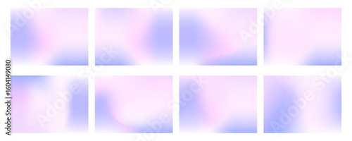 Collection of pastel winter colored gradient. Modern simple purple gradient vector background set	