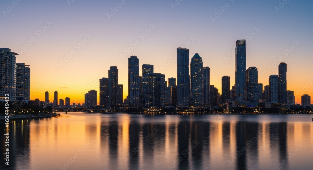 Cityscape Reflections in Dusk Light
Cityscape Reflections in Dusk Light