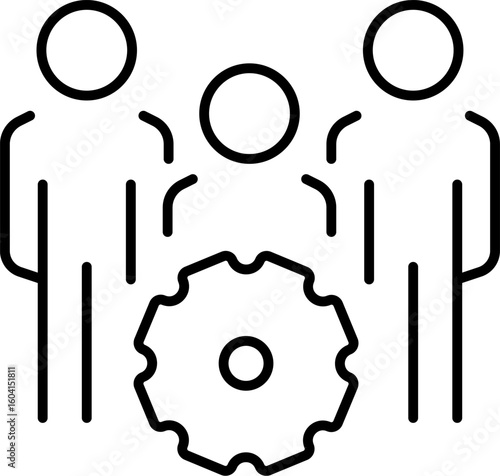 Gear under Staff Outline Image for Graphic and Web Design, Apps, Adverts, Various Cards