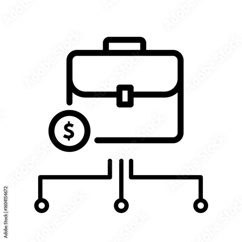 Financial strategy portfolio, business investment plan - vector icon