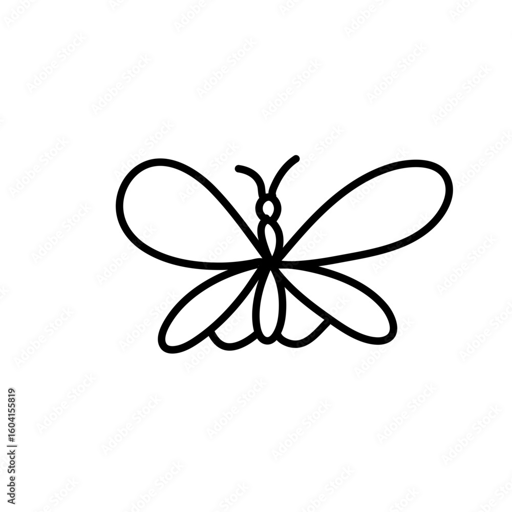 Fototapeta premium Butterfly line icon 