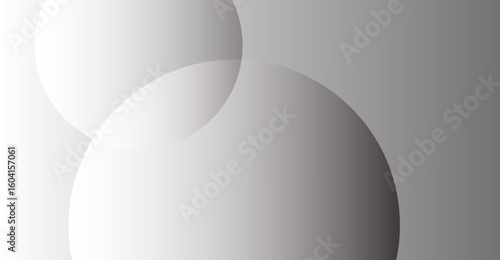 Two overlapping light gray circles subtly emerge from a gradient backdrop that transitions from a crisp white to a muted gray, creating a modern and minimalist aesthetic