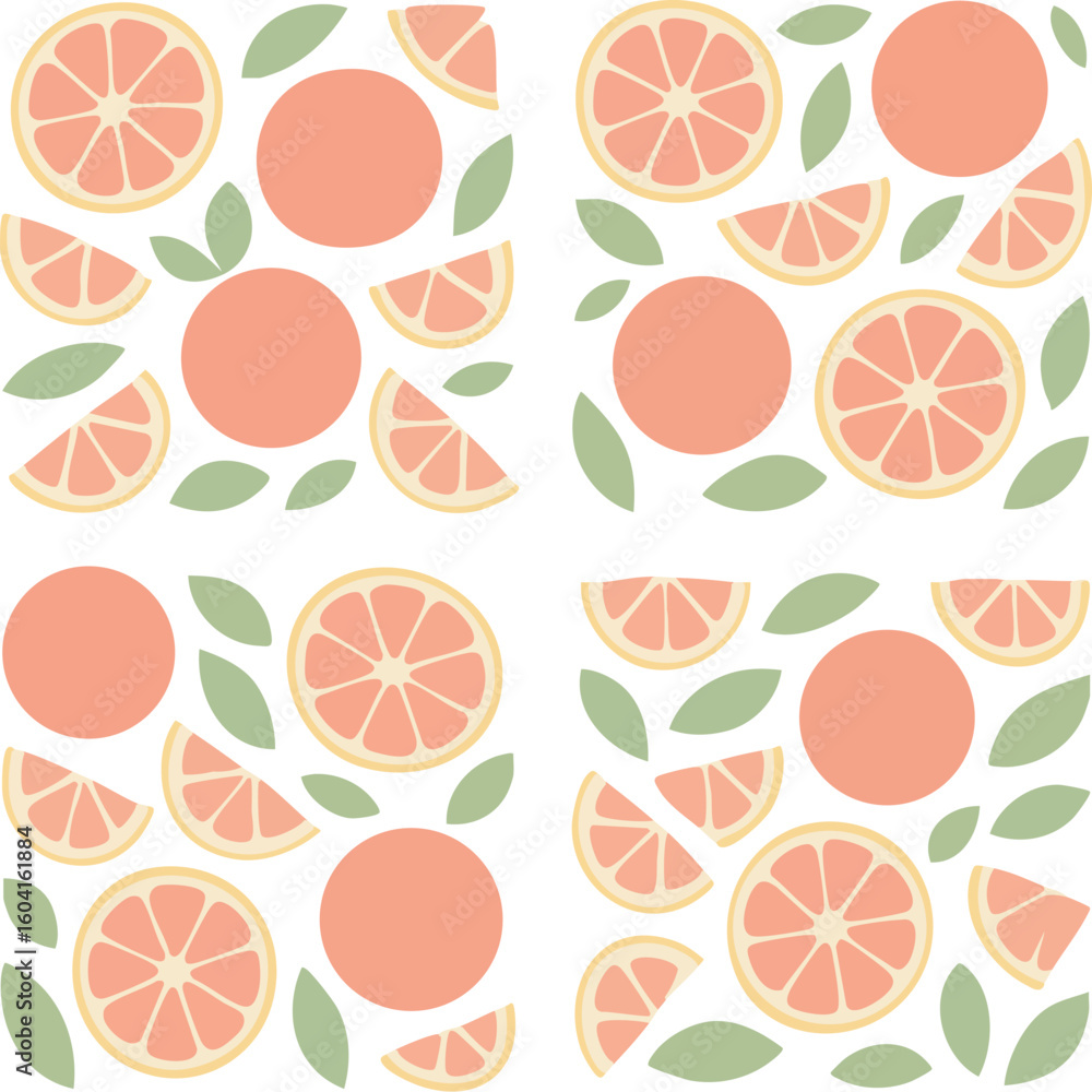 Seamless Grapefruit Fruit Pattern Design. Seamless Grapefruit Fruit Pattern Design.