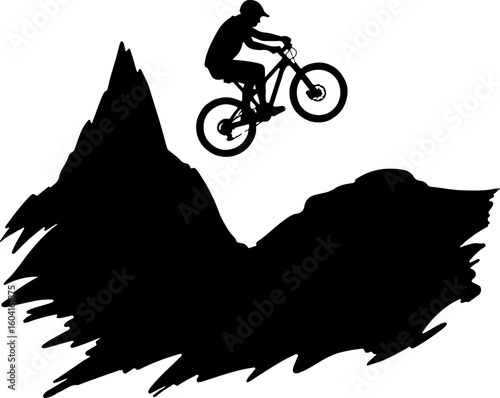 Mountain Biking Adventure Silhouette" vector bundle