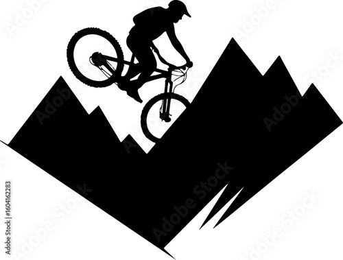Mountain Biking Adventure Silhouette" vector bundle