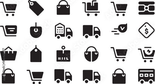 A sat of Collection of e commerce and shopping icons