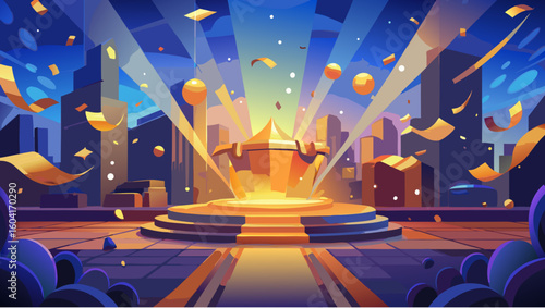 stage with spotlight and stage