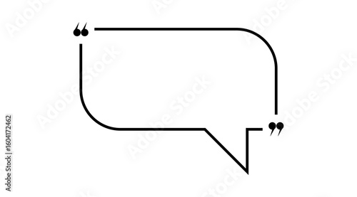 Speech text box with quotes. Message vector design, talk icon, bubble quotation balloon