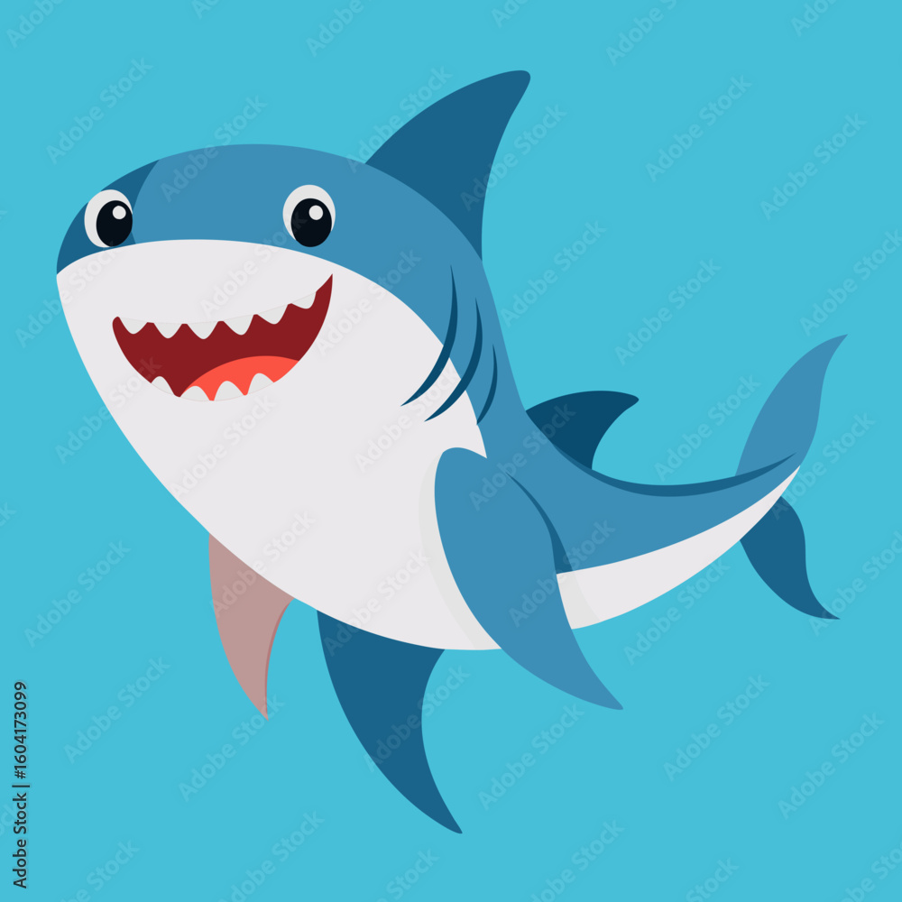 Naklejka premium Cute shark isolate 