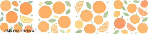 Vibrant Orange Citrus Fruit Pattern.