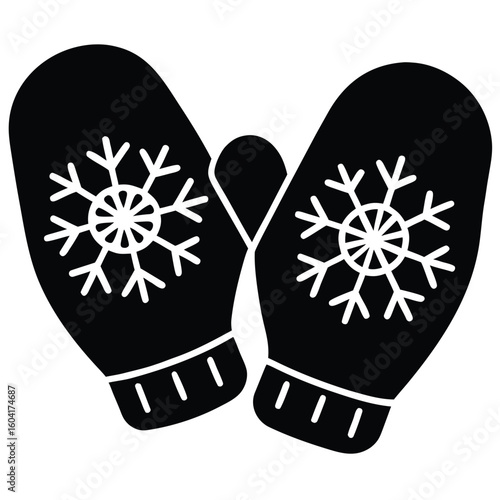 christmas mittens vector icon