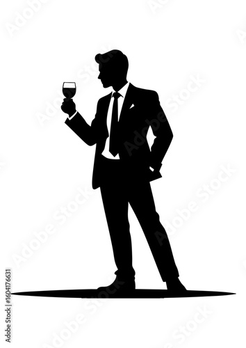 silhouette of a man in a tuxedo