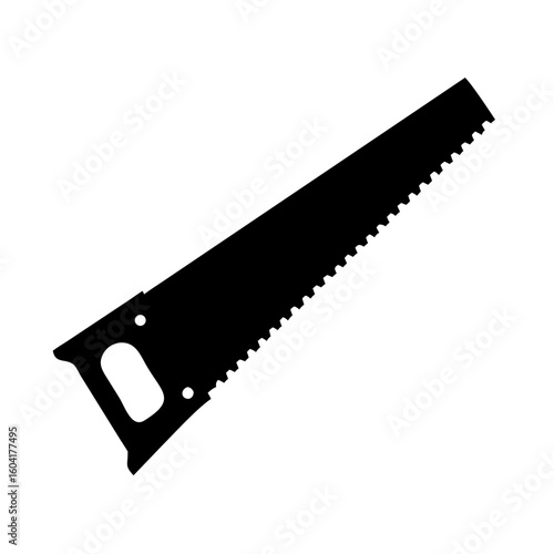 hand saw silhouette vector illustration 