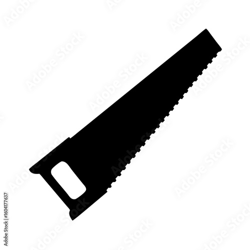 hand saw silhouette vector illustration 