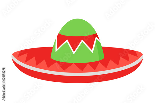 Sombrero or Mexican hat colorful flat icon