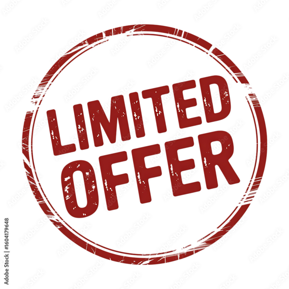 Red Limited Offer Stamp on Black Circle isolated on a transparent background Red Limited Offer Stamp on Black Circle isolated on a transparent background