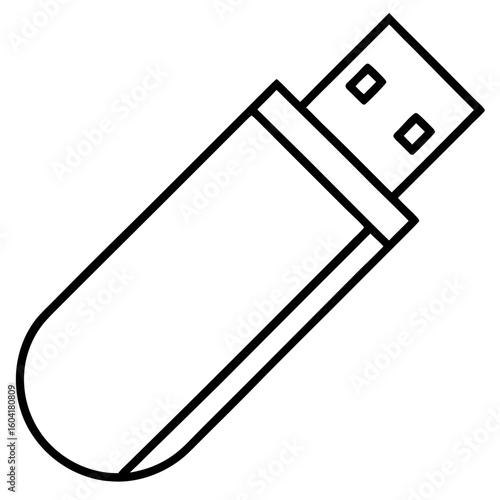 Minimal USB Flash Drive Vector