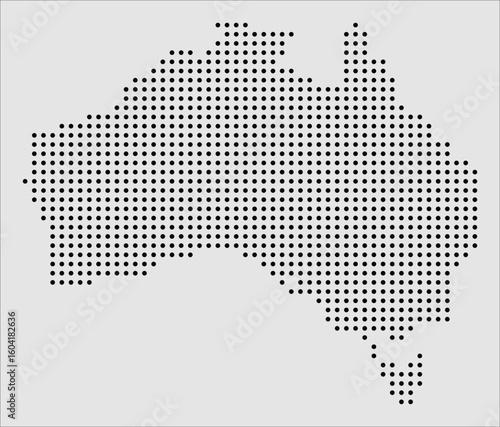 Dotted Halftone Australia Map Vector