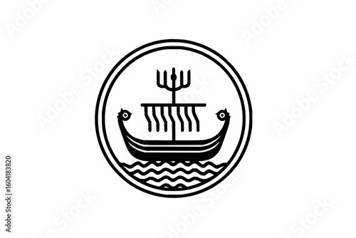Line drawing of a woman in traditional clothing standing amidst flames on a white background illustration
