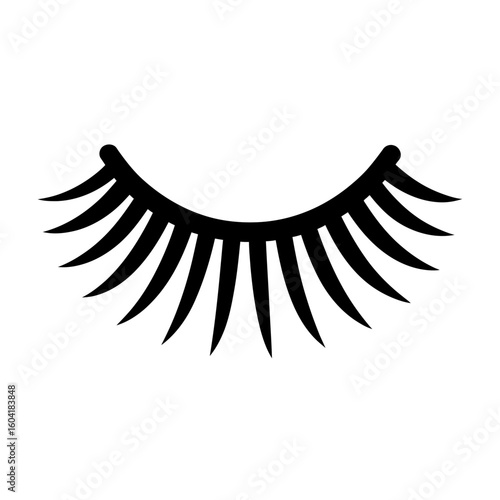 Bold Black Eyelashes Icon Vector - Perfect for Beauty Salons and Cosmetic Branding