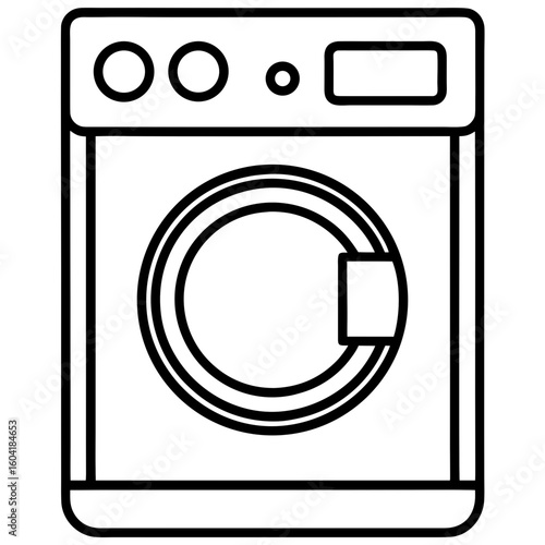 Minimal Washing Machine Vector Icon