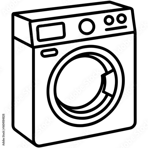 Minimal Washing Machine Vector Icon