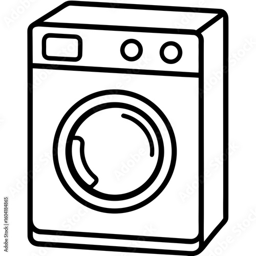Minimal Washing Machine Vector Icon