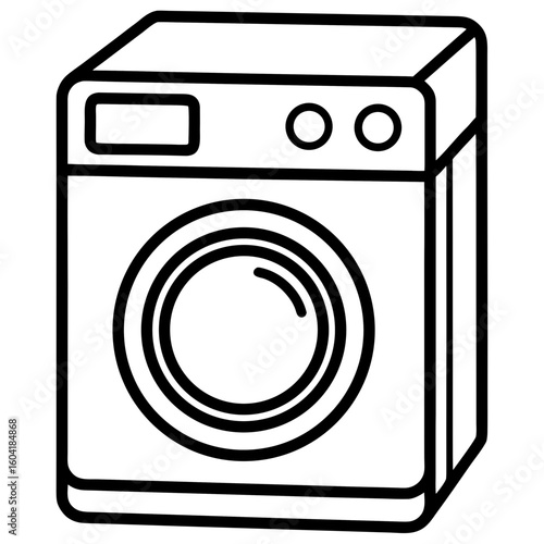 Minimal Washing Machine Vector Icon
