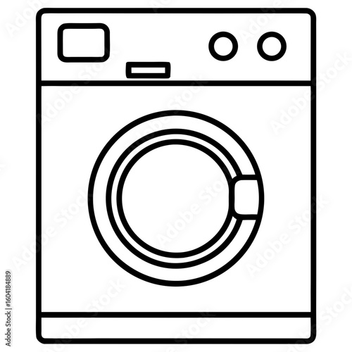Minimal Washing Machine Vector Icon