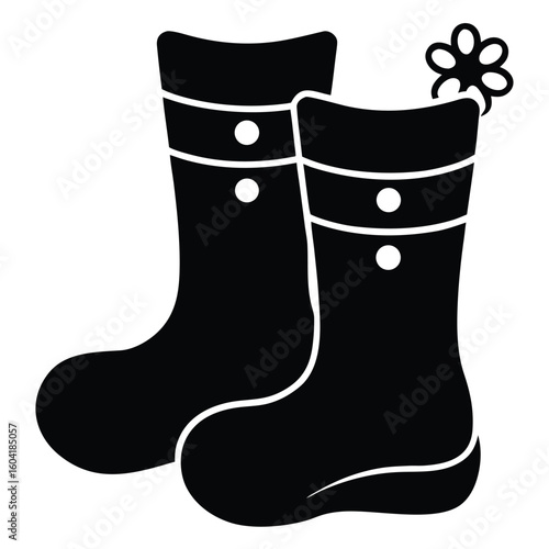 santa boots vector icon