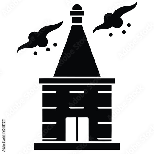 santa s chimney vector icon
