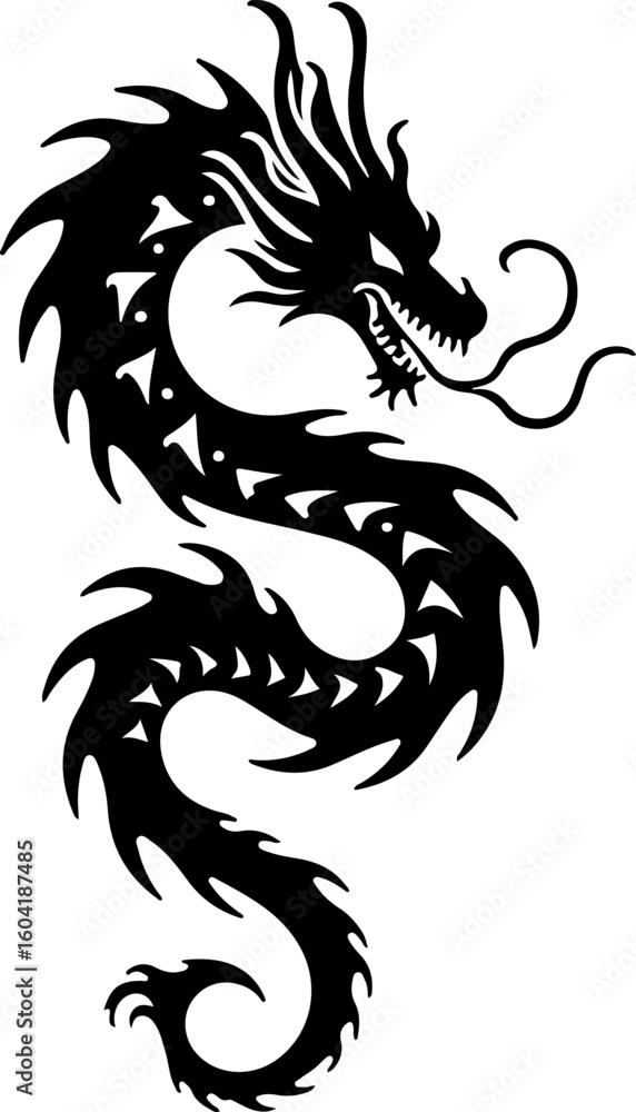 Tribal Dragon Tattoo Silhouettes Tribal Dragon Tattoo Silhouettes