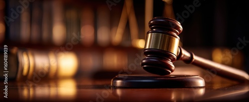 Wallpaper Mural The Gavel with a Beautifully Lit Background in a Legal Setting Torontodigital.ca